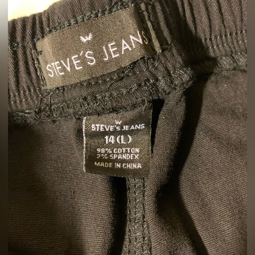 NWOT/EUC Bundle: Steve's Jeans Black Cargo Jeans; Place Striped Bermuda Shorts